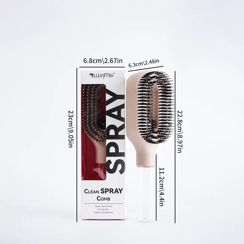 Actual measurements of the spray brush